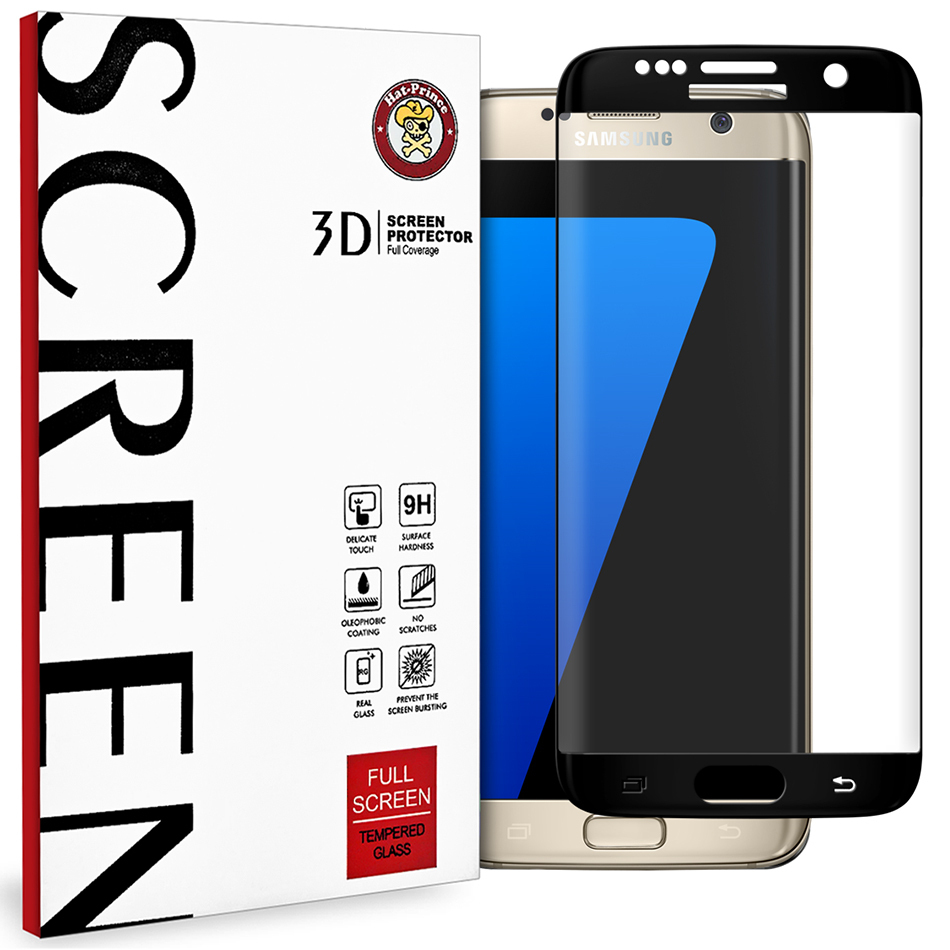 Black 3D Tempered Screen Protector Samsung S7 Edge